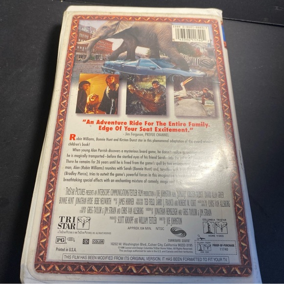 Jumanji VHS 1996 Robin Williams Clamshell - Picture 2 of 3